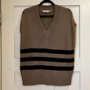 NWT Kylie striped vest from Evereve Size XS color Brown with Black Stripe